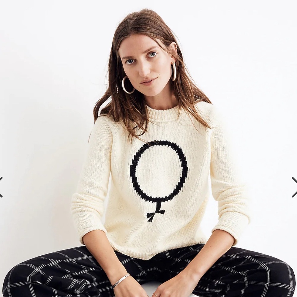 Madewell x Girls Inc. Female Symbol Keaton Pullover Sweater in Small